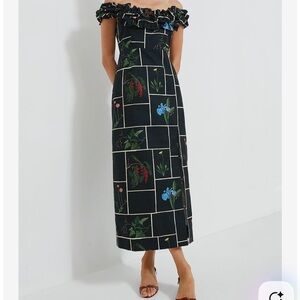 Tuckernuck Black and White Checkered Dress with Green Accents